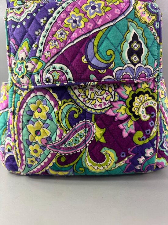 Vera Bradley Backpack Purple Paisley Adjustable Straps And Many Pockets main image 8